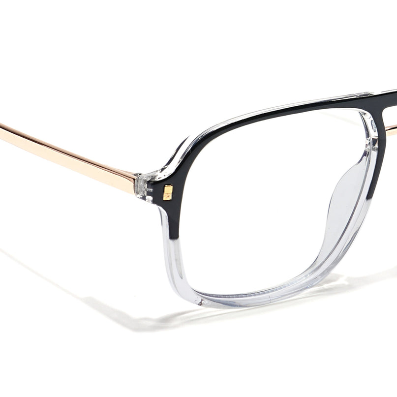 Voyage Veloura Select Black & Transparent Wayfarer Eyeglasses for Men & Women - SLMG6189-C3