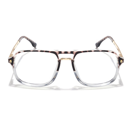 Voyage Veloura Select Demi Brown & Transparent Wayfarer Eyeglasses for Men & Women - SLMG6190-C4