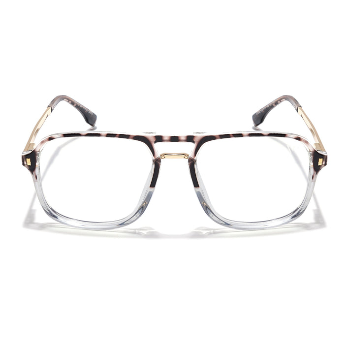 Voyage Veloura Select Demi Brown & Transparent Wayfarer Eyeglasses for Men & Women - SLMG6190-C4