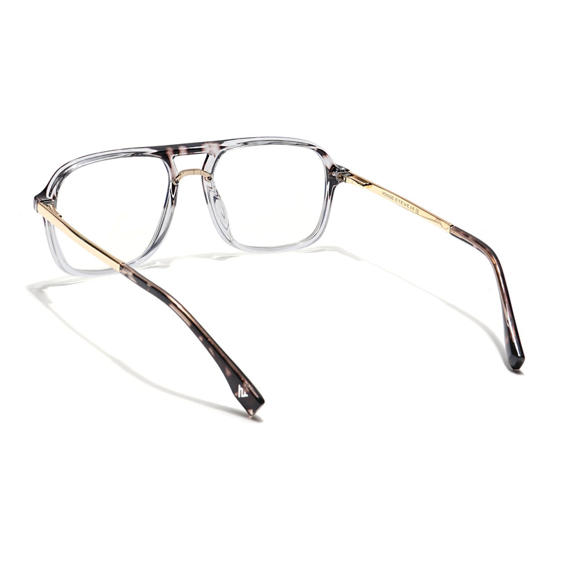 Voyage Veloura Select Demi Brown & Transparent Wayfarer Eyeglasses for Men & Women - SLMG6190-C4