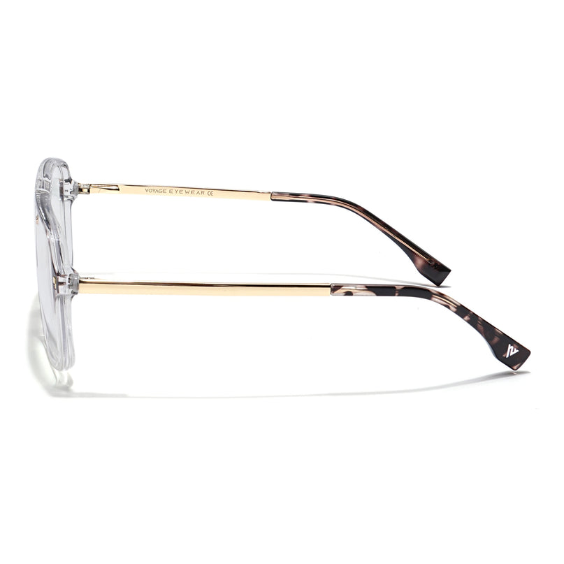 Voyage Veloura Select Demi Brown & Transparent Wayfarer Eyeglasses for Men & Women - SLMG6190-C4