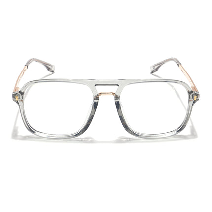 Voyage Veloura Select Silver & Transparent Wayfarer Eyeglasses for Men & Women - SLMG6192-C6