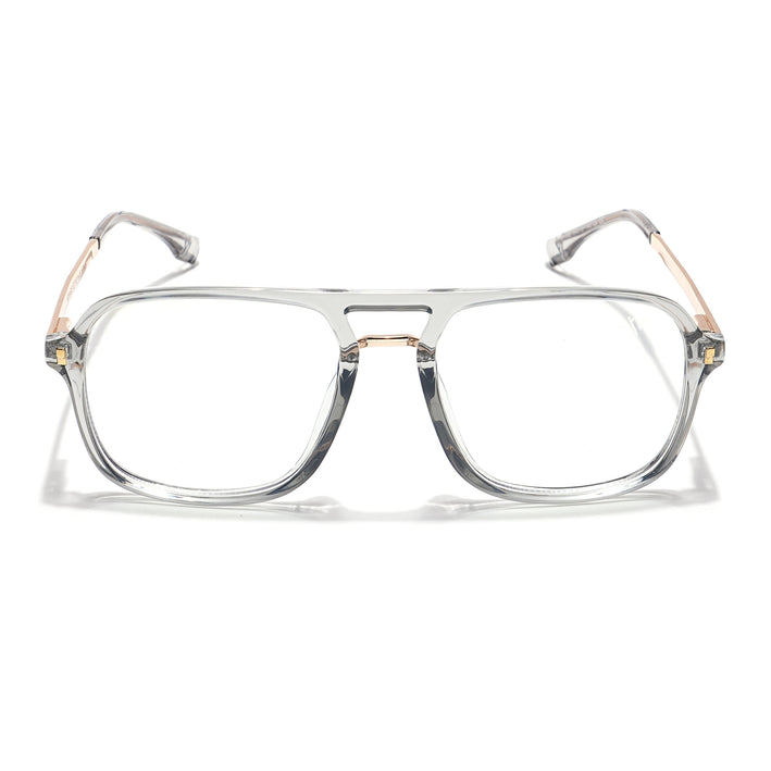 Voyage Veloura Select Silver & Transparent Wayfarer Eyeglasses for Men & Women - SLMG6192-C6