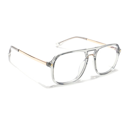 Voyage Veloura Select Silver & Transparent Wayfarer Eyeglasses for Men & Women - SLMG6192-C6