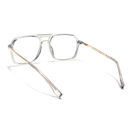 Voyage Veloura Select Silver & Transparent Wayfarer Eyeglasses for Men & Women - SLMG6192-C6