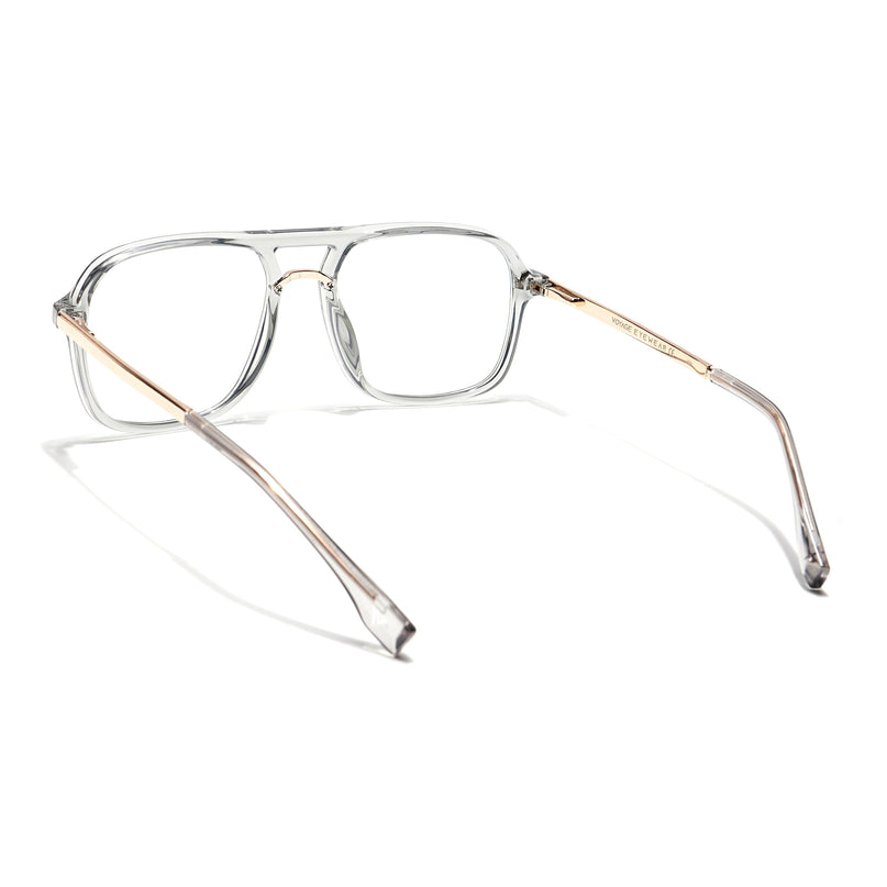 Voyage Veloura Select Silver & Transparent Wayfarer Eyeglasses for Men & Women - SLMG6192-C6