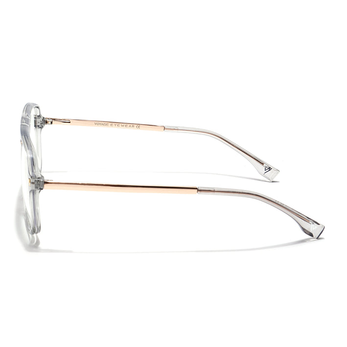 Voyage Veloura Select Silver & Transparent Wayfarer Eyeglasses for Men & Women - SLMG6192-C6