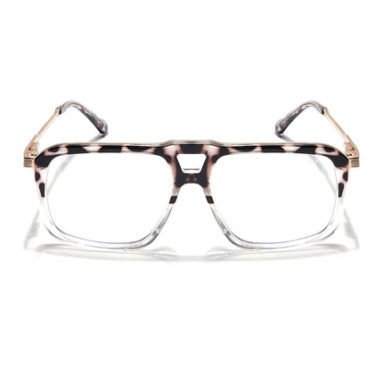 Voyage Veloura Select Demi Brown & Transparent Wayfarer Eyeglasses for Men & Women - SLMG6194-C2