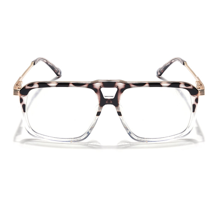 Voyage Veloura Select Demi Brown & Transparent Wayfarer Eyeglasses for Men & Women - SLMG6194-C2