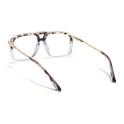 Voyage Veloura Select Demi Brown & Transparent Wayfarer Eyeglasses for Men & Women - SLMG6194-C2