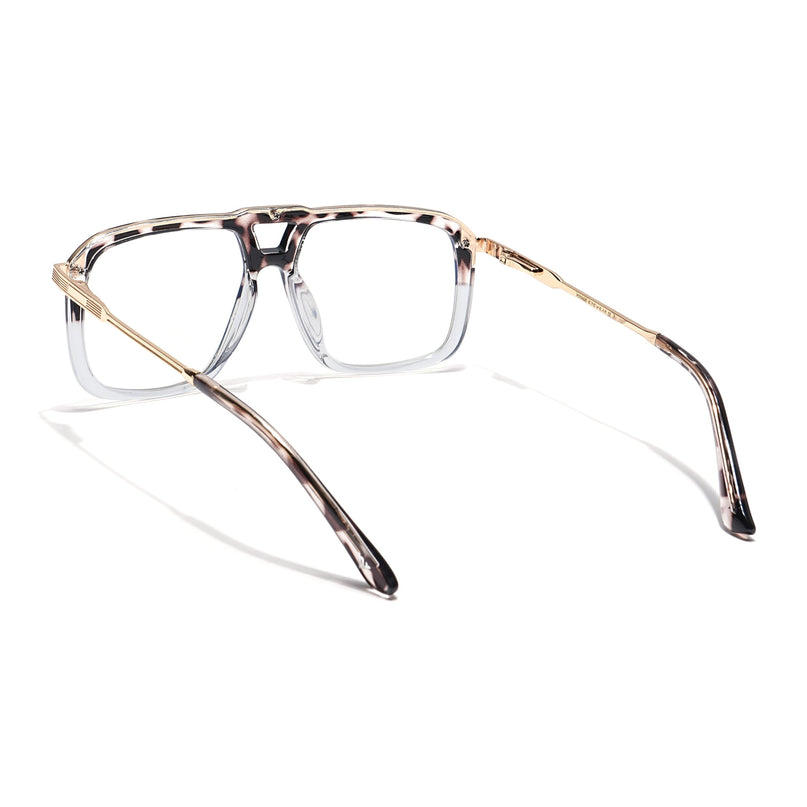 Voyage Veloura Select Demi Brown & Transparent Wayfarer Eyeglasses for Men & Women - SLMG6194-C2
