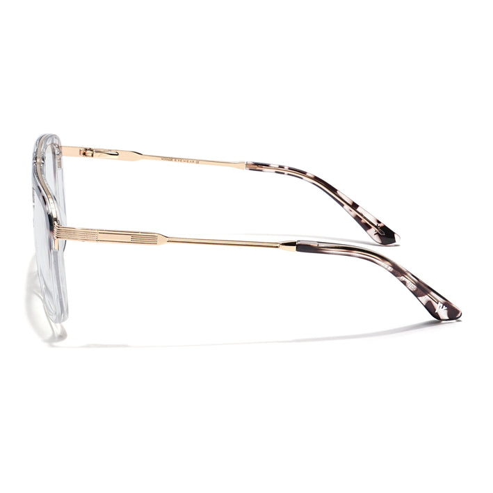 Voyage Veloura Select Demi Brown & Transparent Wayfarer Eyeglasses for Men & Women - SLMG6194-C2
