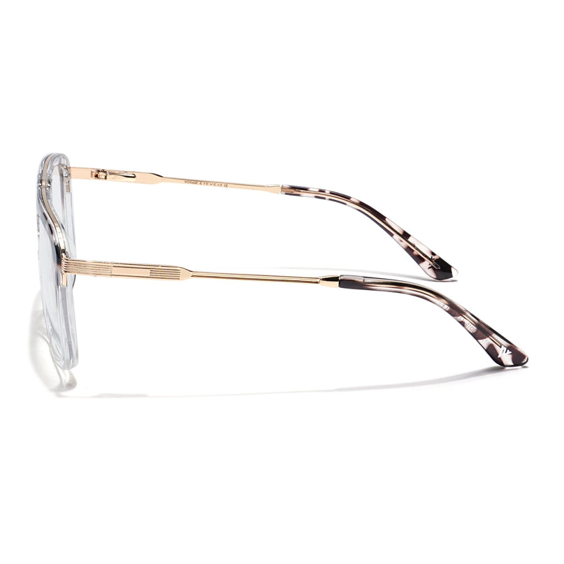 Voyage Veloura Select Demi Brown & Transparent Wayfarer Eyeglasses for Men & Women - SLMG6194-C2