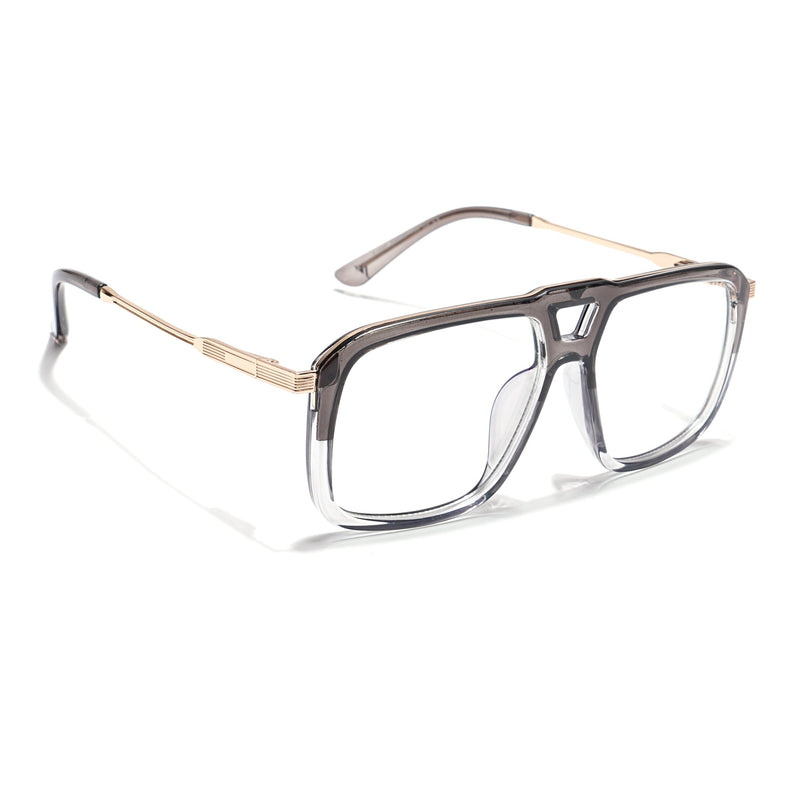 Voyage Veloura Select Silver & Transparent Wayfarer Eyeglasses for Men & Women - SLMG6197-C5