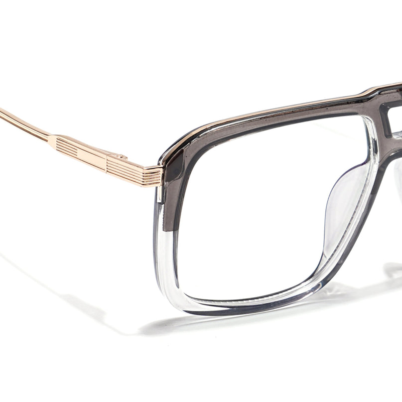 Voyage Veloura Select Silver & Transparent Wayfarer Eyeglasses for Men & Women - SLMG6197-C5