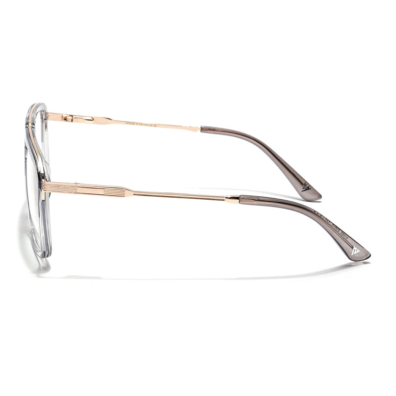 Voyage Veloura Select Silver & Transparent Wayfarer Eyeglasses for Men & Women - SLMG6197-C5