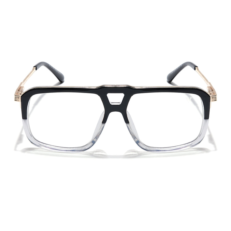Voyage Veloura Select Black & Transparent Wayfarer Eyeglasses for Men & Women - SLMG6198-C6