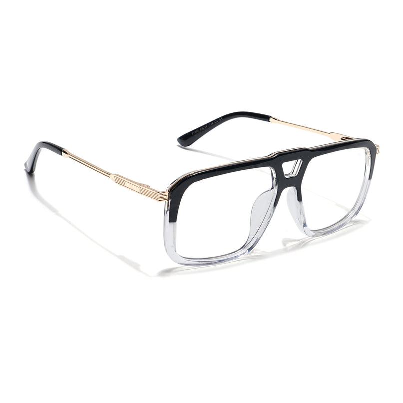Voyage Veloura Select Black & Transparent Wayfarer Eyeglasses for Men & Women - SLMG6198-C6