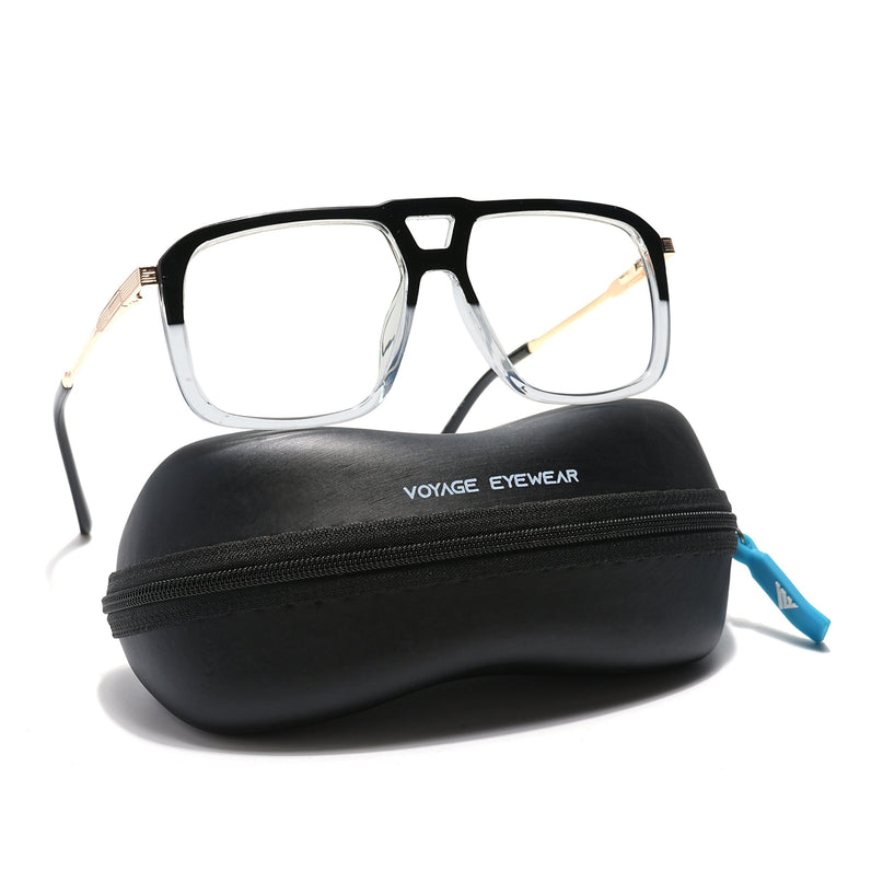 Voyage Veloura Select Black & Transparent Wayfarer Eyeglasses for Men & Women - SLMG6198-C6
