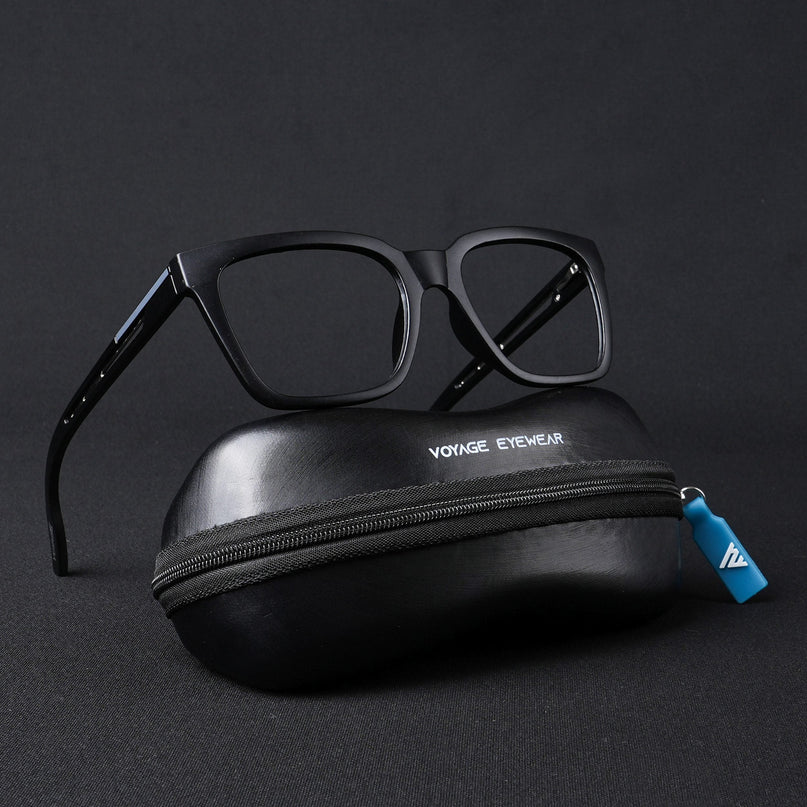 Voyage Lumina Black Wayfarer Eyeglasses for Men & Women - MG5391-C1