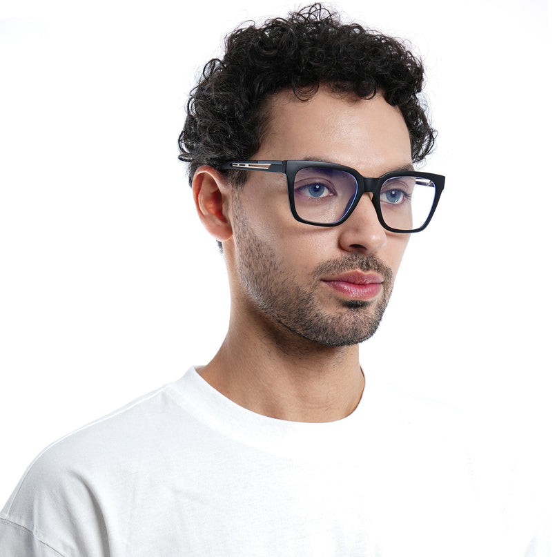 Voyage Lumina Black Wayfarer Eyeglasses for Men & Women - MG5391-C1