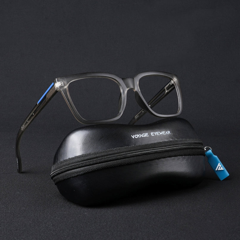 Voyage Lumina Grey Wayfarer Eyeglasses for Men & Women - MG5392-C2