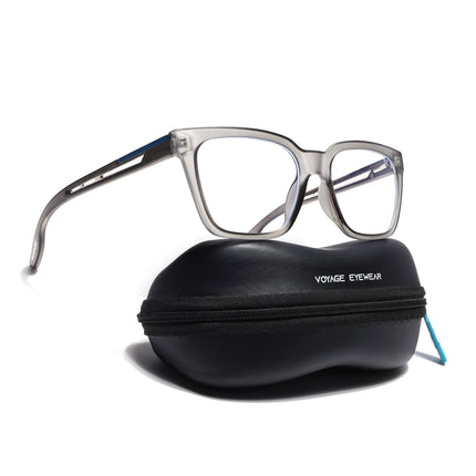 Voyage Lumina Grey Wayfarer Eyeglasses for Men & Women - MG5392-C2