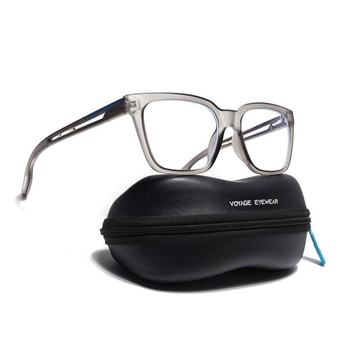 Voyage Lumina Grey Wayfarer Eyeglasses for Men & Women - MG5392-C2