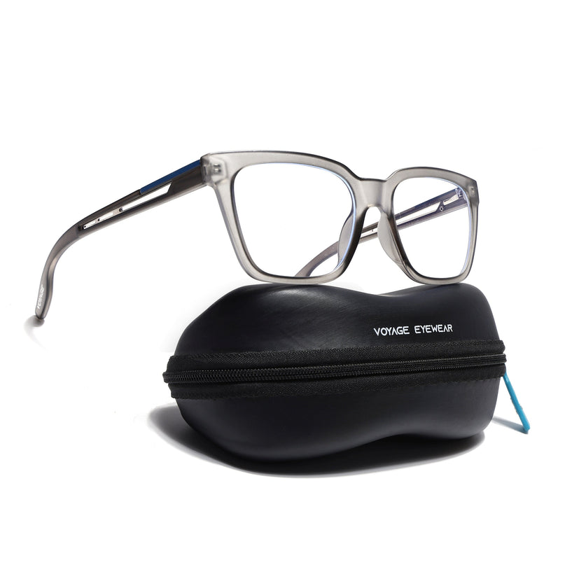 Voyage Lumina Grey Wayfarer Eyeglasses for Men & Women - MG5392-C2
