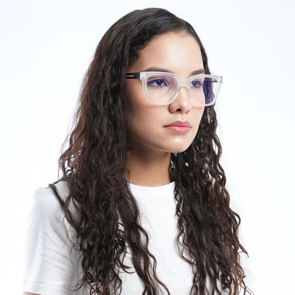 Voyage Lumina Matt Transparent Wayfarer Eyeglasses for Men & Women - MG5393-C3