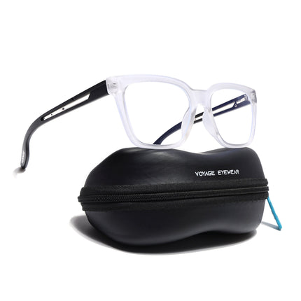 Voyage Lumina Matt Transparent Wayfarer Eyeglasses for Men & Women - MG5393-C3