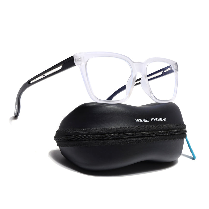 Voyage Lumina Matt Transparent Wayfarer Eyeglasses for Men & Women - MG5393-C3