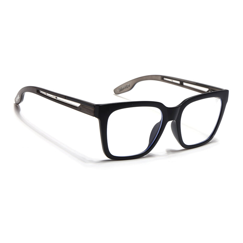 Voyage Lumina Black Wayfarer Eyeglasses for Men & Women - MG5394-C4
