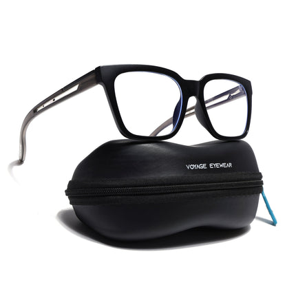 Voyage Lumina Black Wayfarer Eyeglasses for Men & Women - MG5394-C4
