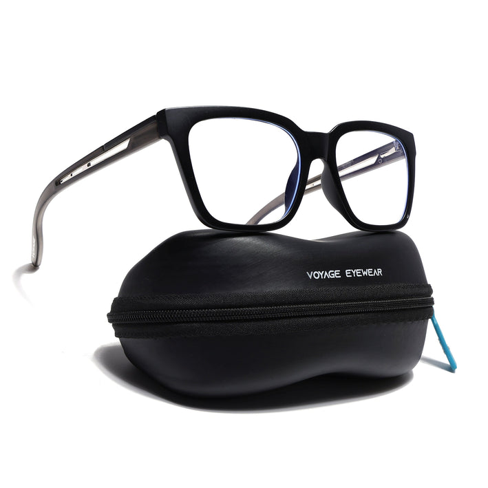 Voyage Lumina Black Wayfarer Eyeglasses for Men & Women - MG5394-C4