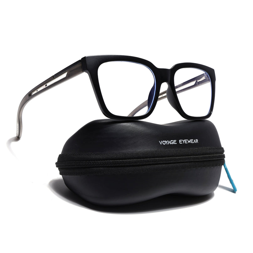 Voyage Lumina Black Wayfarer Eyeglasses for Men & Women - MG5394-C4