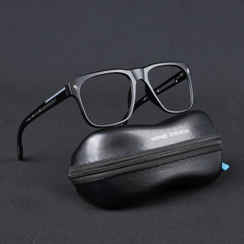 Voyage Lumina Black Wayfarer Eyeglasses for Men & Women - MG5396-C1