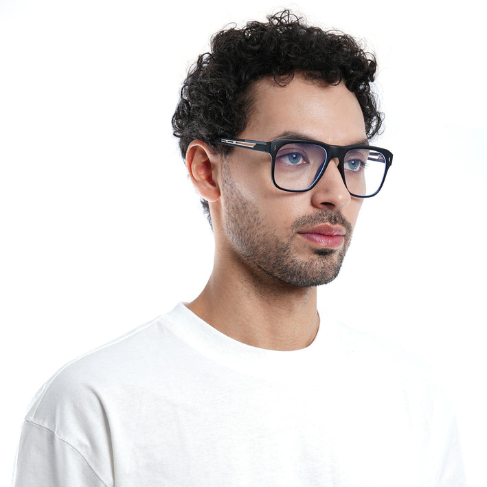 Voyage Lumina Black Wayfarer Eyeglasses for Men & Women - MG5396-C1