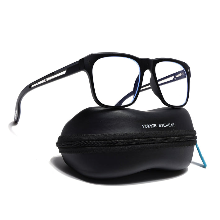 Voyage Lumina Black Wayfarer Eyeglasses for Men & Women - MG5396-C1