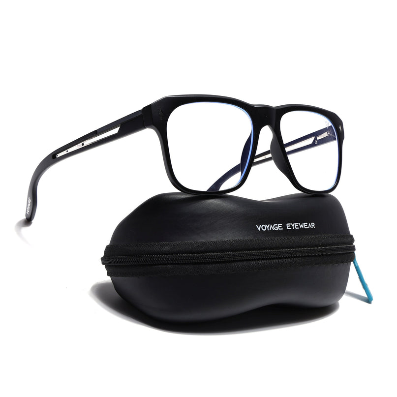 Voyage Lumina Black Wayfarer Eyeglasses for Men & Women - MG5396-C1