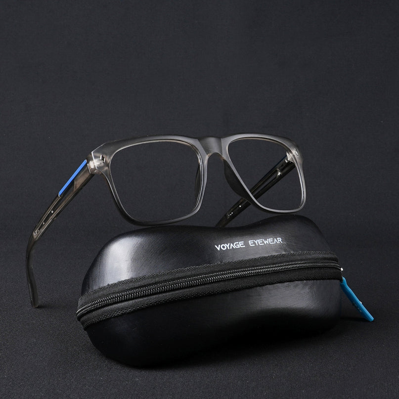 Voyage Lumina Grey Wayfarer Eyeglasses for Men & Women - MG5397-C2