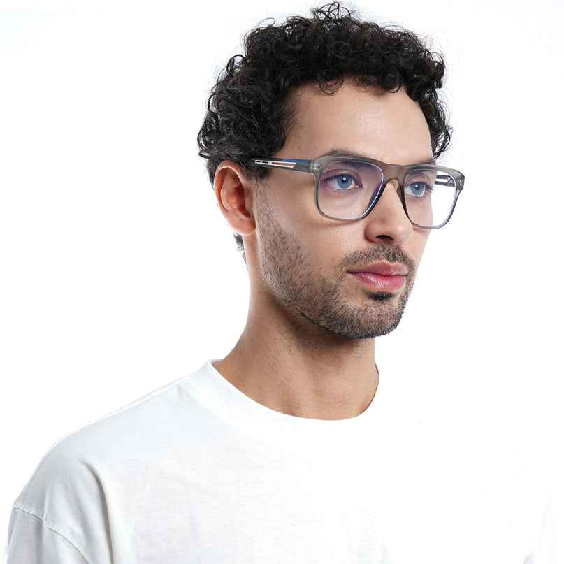 Voyage Lumina Grey Wayfarer Eyeglasses for Men & Women - MG5397-C2