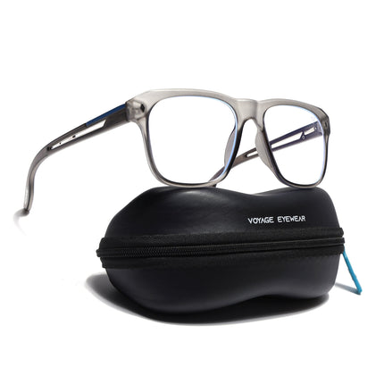Voyage Lumina Grey Wayfarer Eyeglasses for Men & Women - MG5397-C2
