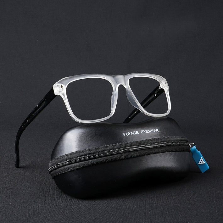 Voyage Lumina Matt Transparent Wayfarer Eyeglasses for Men & Women - MG5398-C3