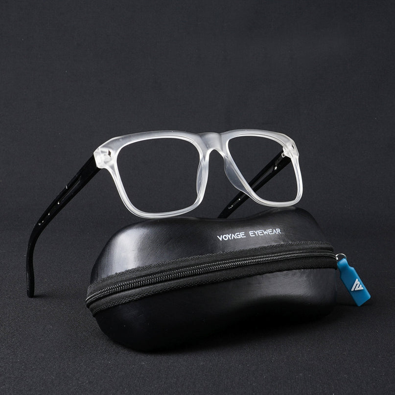 Voyage Lumina Matt Transparent Wayfarer Eyeglasses for Men & Women - MG5398-C3