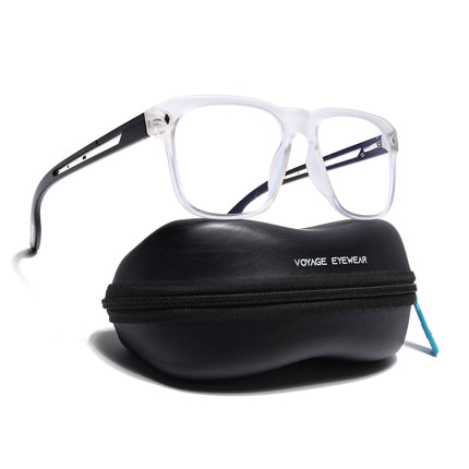 Voyage Lumina Matt Transparent Wayfarer Eyeglasses for Men & Women - MG5398-C3