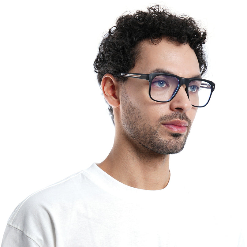 Voyage Lumina Black Wayfarer Eyeglasses for Men & Women - MG5399-C4