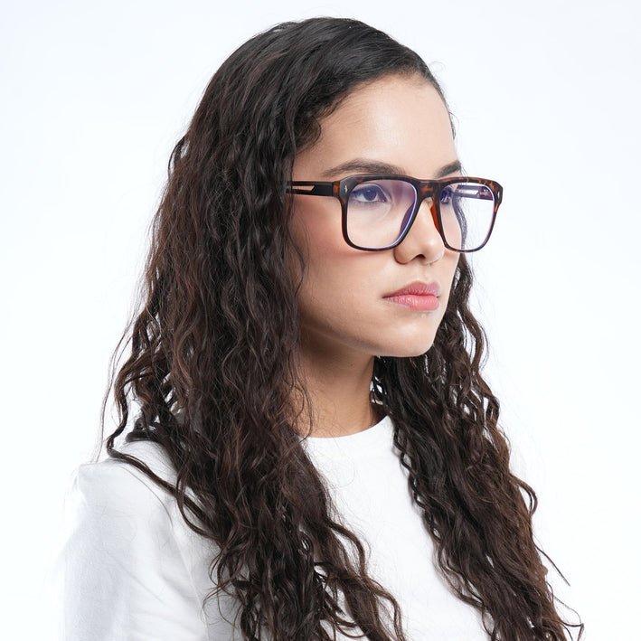 Voyage Lumina Demi Brown Wayfarer Eyeglasses for Men & Women - MG5400-C5