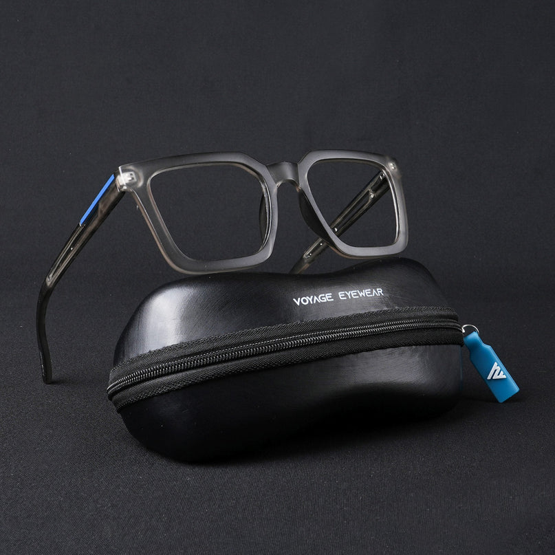 Voyage Lumina Grey Wayfarer Eyeglasses for Men & Women - MG5402-C2