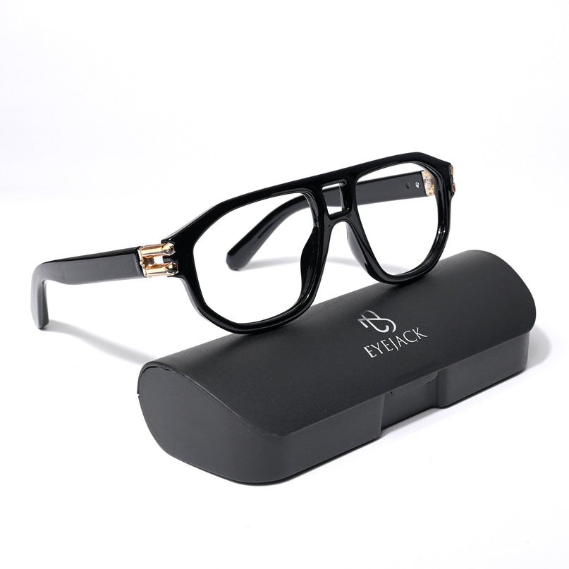 Eyejack Shadow Shine Black Wayfarer Eyeglasses for Men & Women (82104FCL1302-C1)